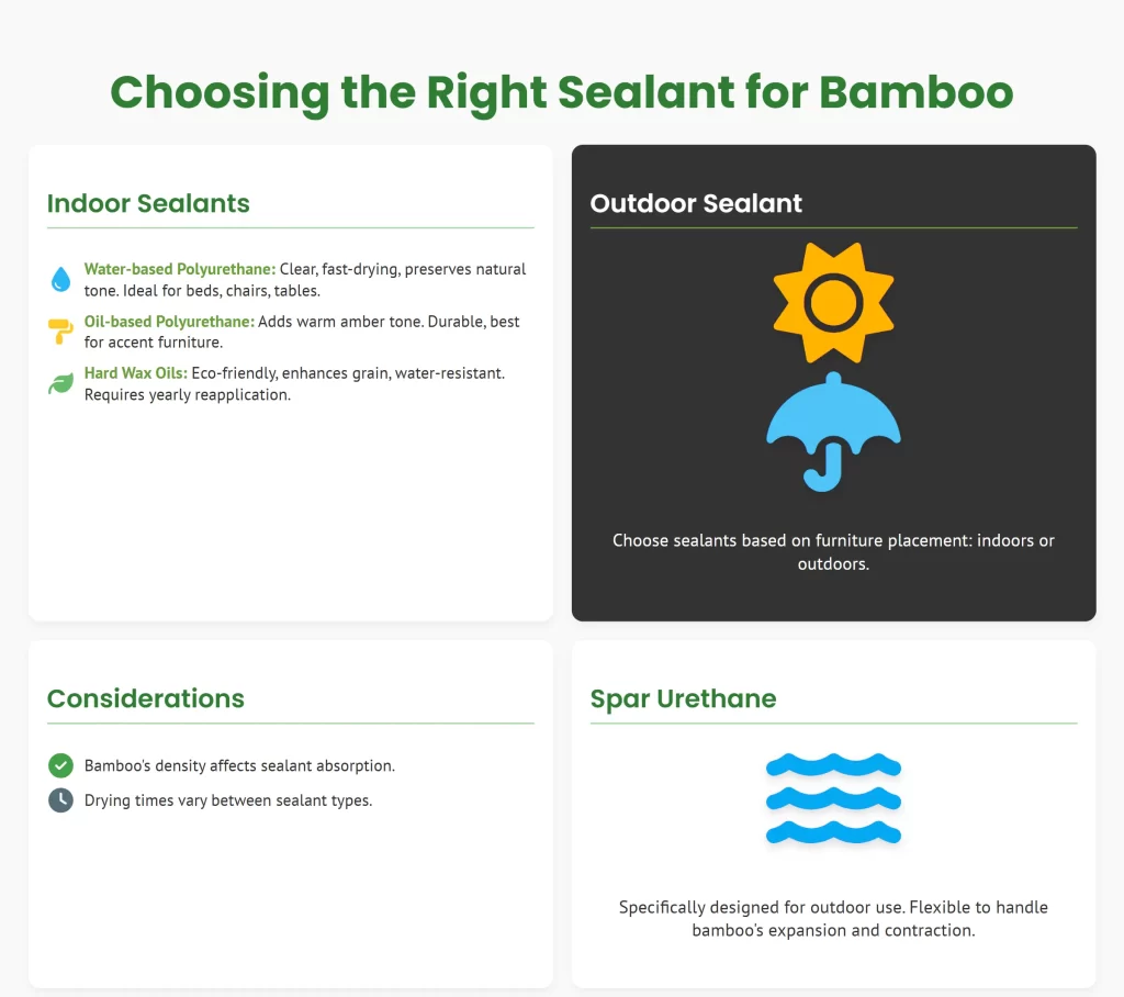 sealing bamboo after staining - types of sealants fit for bamboo