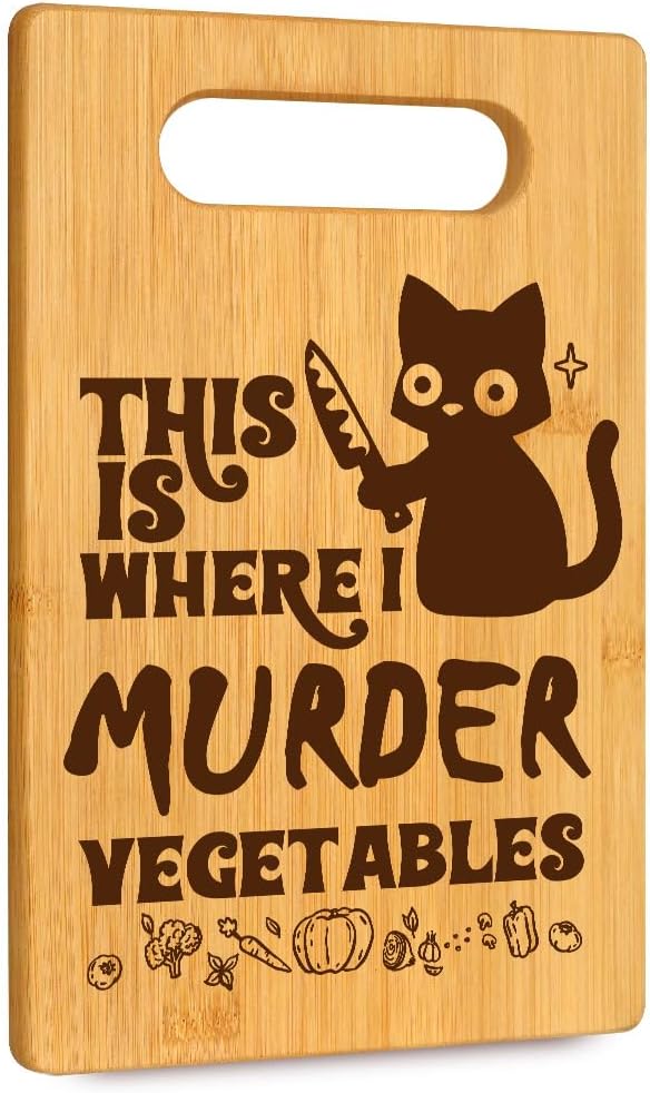 funny cat bamboo cutting board