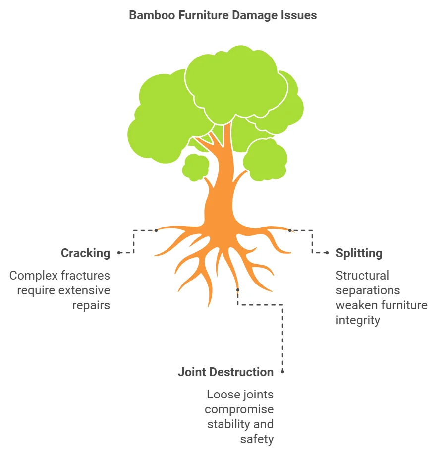 how to repair bamboo furniture: Damage Types