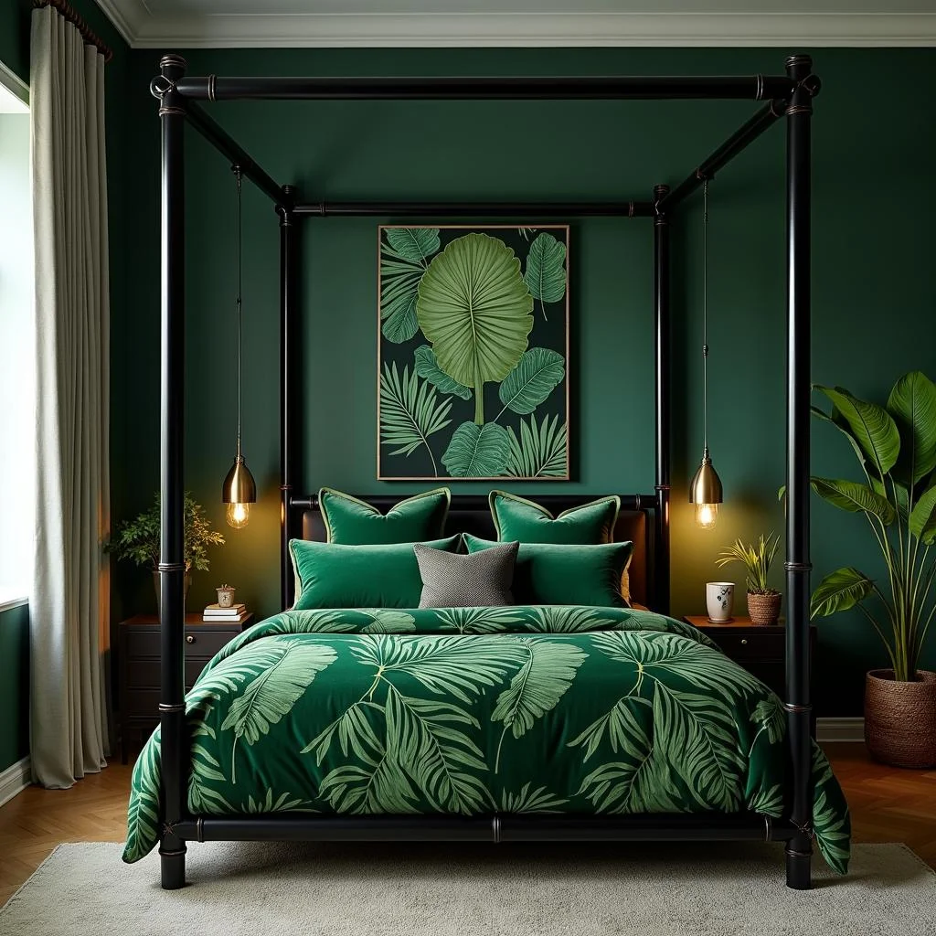 Modern Tropical Fusion bamboo canpoy bed idea