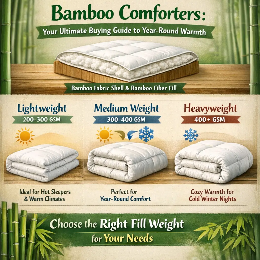 bamboo bed buying guide - bamboo comforters inforaphic
