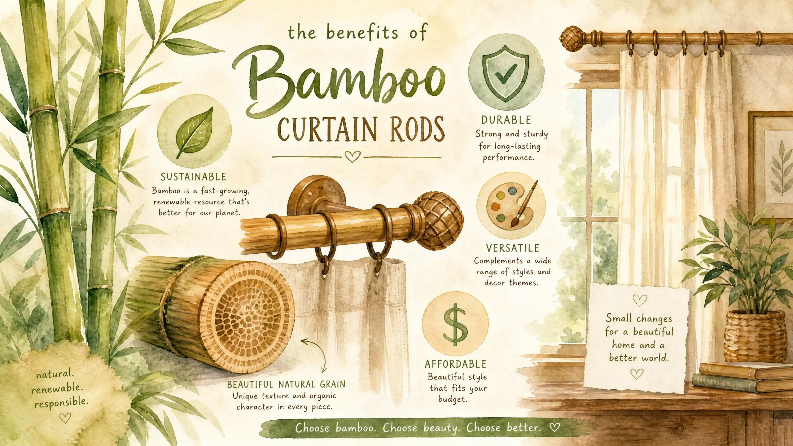 Bamboo Curtain Rod Ideas for Natural Home Decor
